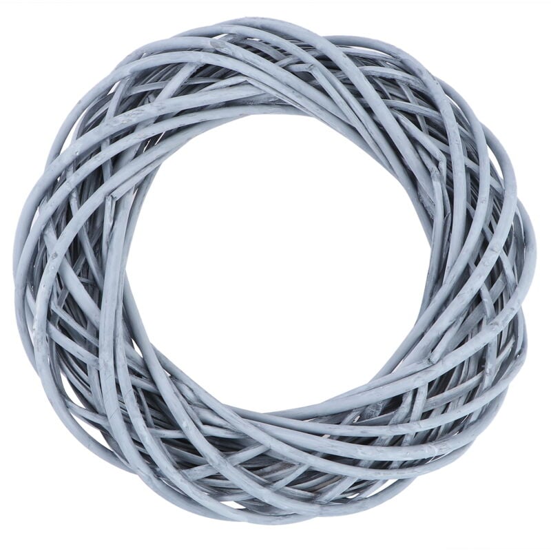 Guirlande de rotin en saule à faire soi-même, 1 pièce, couronne naturelle, décoration pour la maison (gris)