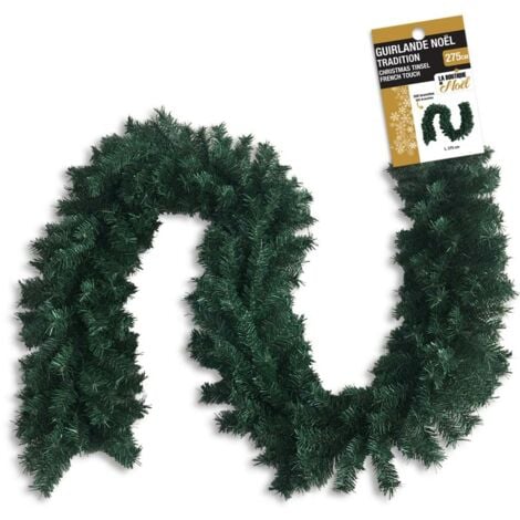 LA BOUTIQUE DE NOEL Guirlande de sapin artificiel - 275 cm - Effet naturel - 300 branches