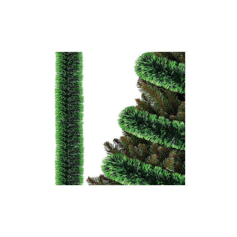 Springos - Guirlande de sapin de 6 mètres, verte ombrée, guirlande pour l'arbre de Noël, diamètre de 7 cm.