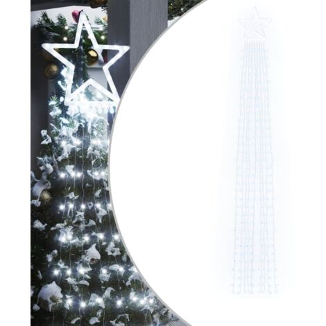 Guirlande de sapin de Noël 320 LED blanc froid 375 cm vidaXL
