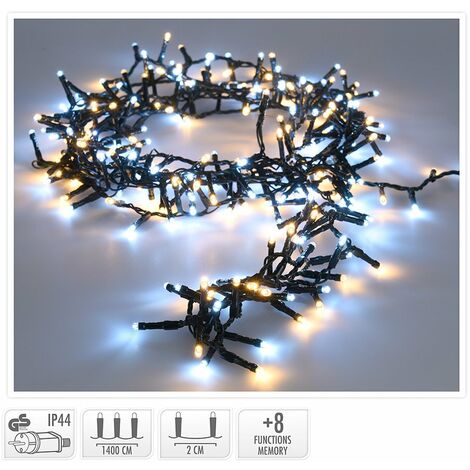 Guirlande de serpent 700 leds 17m lumière chaude et froide