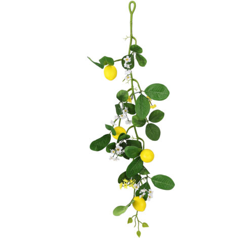 Guirlande de Verdure au Citron, Plantes Vertes Simulées avec des Fleurs Blanches pour la Décoration de Fête de Mariage à la Maison (220324TW04-1)