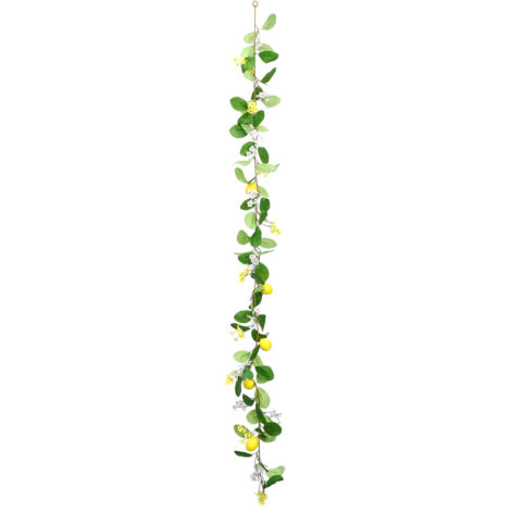 Guirlande de Verdure au Citron, Plantes Vertes Simulées avec des Fleurs Blanches pour la Décoration de Fête de Mariage à la Maison (220324TW04-3)