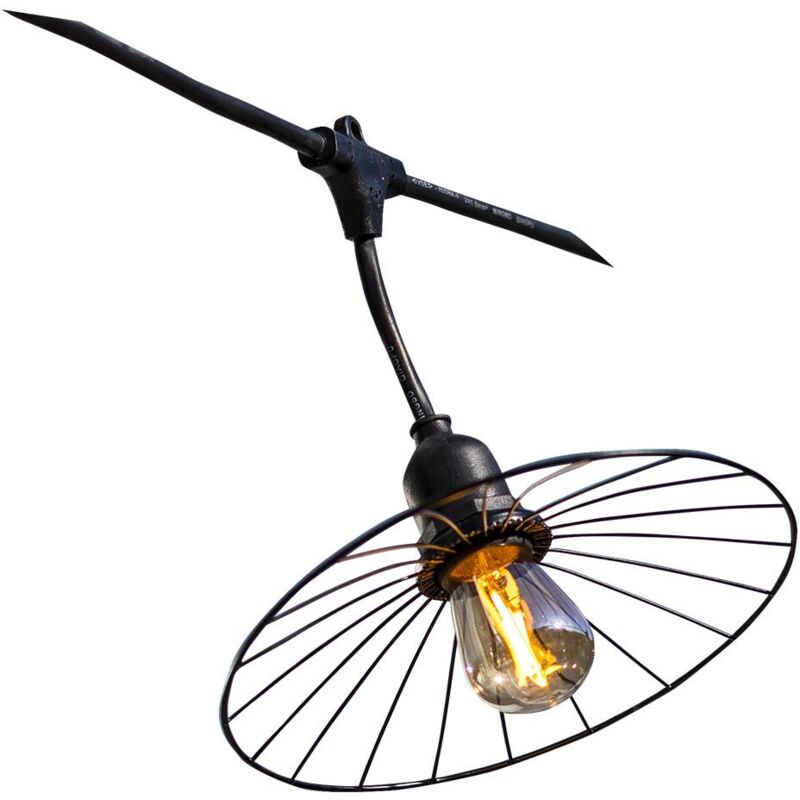 Guirlande fil métal chic cage light Noir Acier 6M 10xE27
