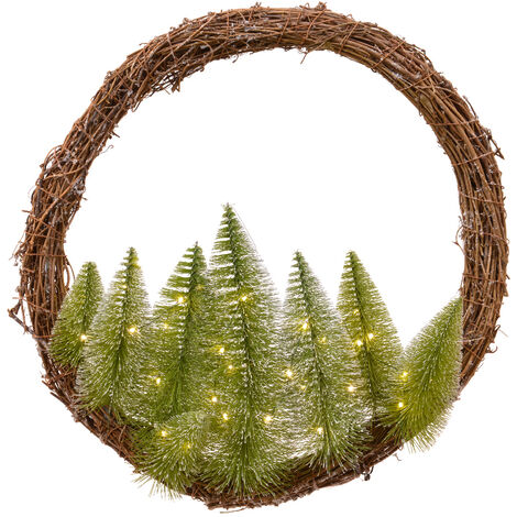 Guirlande décorative d'intérieur avec arbres lumineux H 28 x ø 50 cm