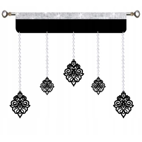 Guirlande décorative moderne EKRAN en perles ajourées GLAMOUR 150 cm noire