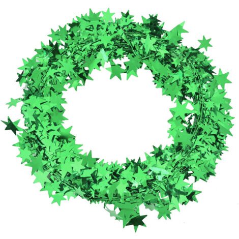 Guirlande d'étoiles 7,5m pour décoration de Noël, mariage et fête (Vert)