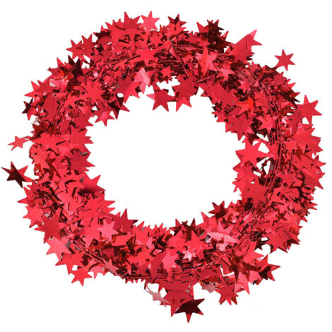 Guirlande d'étoiles rouges 7,5 m pour décoration de Noël, mariage et fête