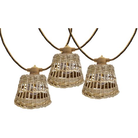 Guirlande d'extérieur SAMOA Beige Rotin 8m