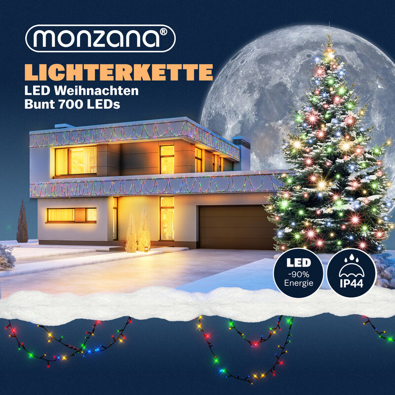 Tacohan Couronne de Noel avec lumi/ères 2m 10 LED Guirlande Noel aux Fruits Rouges /étamines Jaunes Feuilles de Houx Fleurs de Poinsettia pour la d/écoration de Vacances et la d/écoration de la Maison