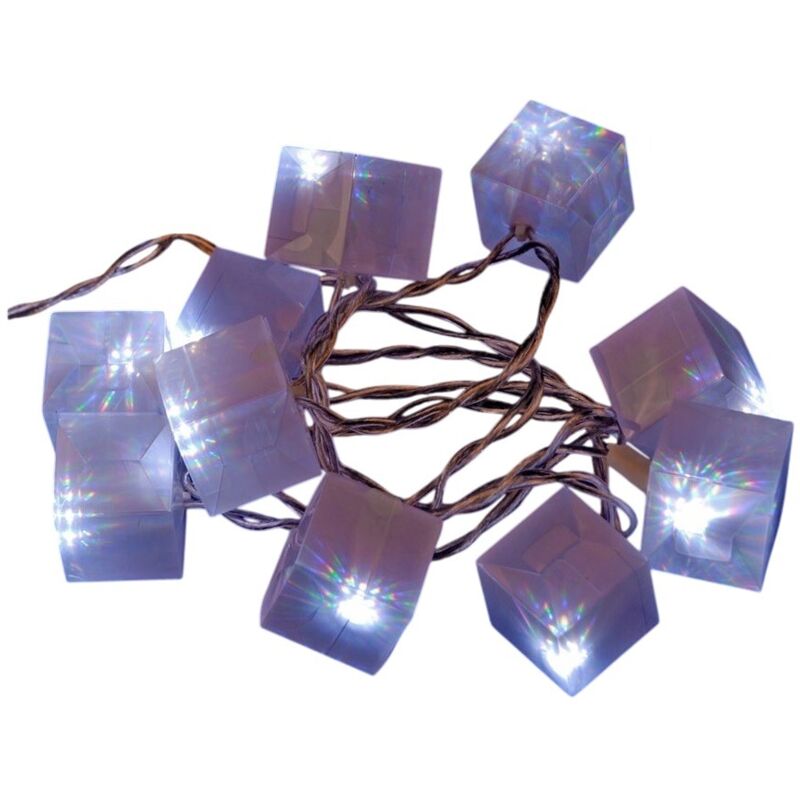 Guirlande electrique cubes lumineux 10 Led blanc