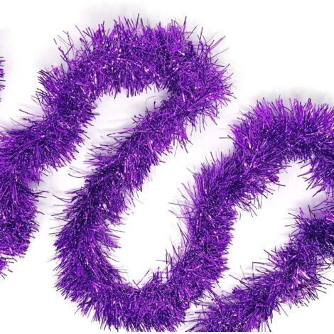 Guirlande En Métal Et Plastique - Guirlande De Paillettes Pourpre - Décoration Festive Intérieure Extérieure - Pour Anniversaires Mariages Fêtes Saisonnieres - 3 M
