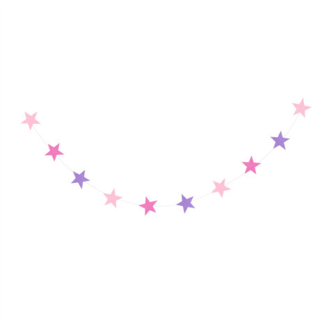 Guirlande Étoile Pentagramme Rose Violette Décoration Murale Fête Maison