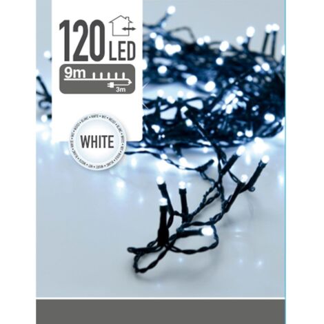 Guirlande fixe 120 led lumière froide 12m (usage extérieur) ip44