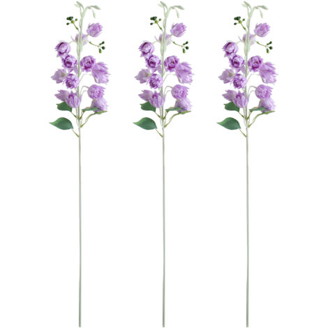 Guirlande Florale Artificielle 3 Pièces Violet Clair, Fleurs de Soie Décoratives pour Maison et Mariage avec Clochettes Vent