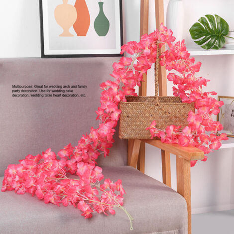 Guirlande Florale - Guirlande de Sakura Artificielle 1.8m Rose - Décor Murale pour Mariage Fête Salon - 256 Fleurs Soie & Plastique