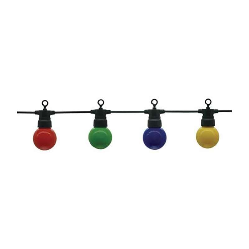 Optonica - Guirlande Guinguette 10 Ampoules led Colorées 8m Fil Noir