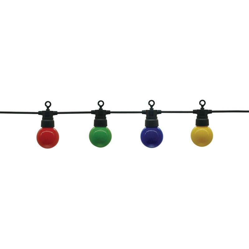 Optonica - Guirlande Guinguette 20 Ampoules led Colorées 13m Fil Noir