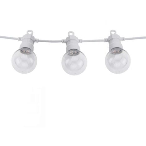 Guirlande guinguette Solaire 20 Globes LED Blanc chaud 5M80