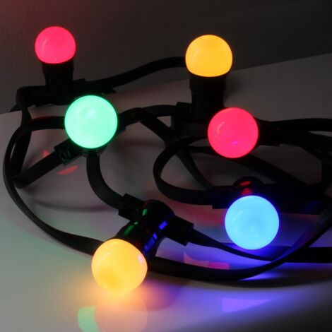 Guirlande Guinguette B22 Multicolore - 10m - 10 Ampoules interchangeables - IP44 - Chromex
