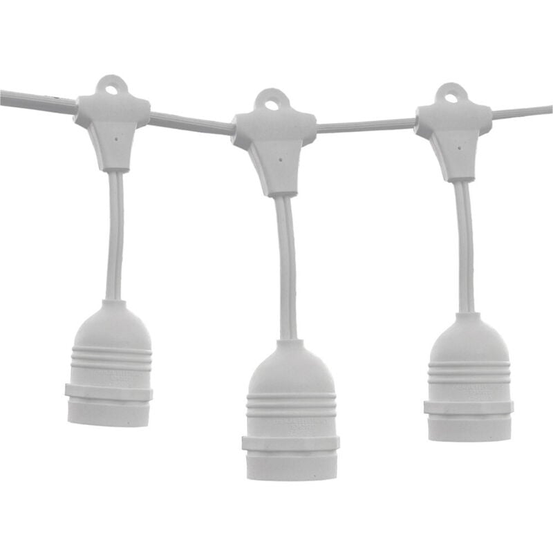 Guirlande Guinguette Blanche Suspendue IP65 14,4m pour 15 Ampoules E27