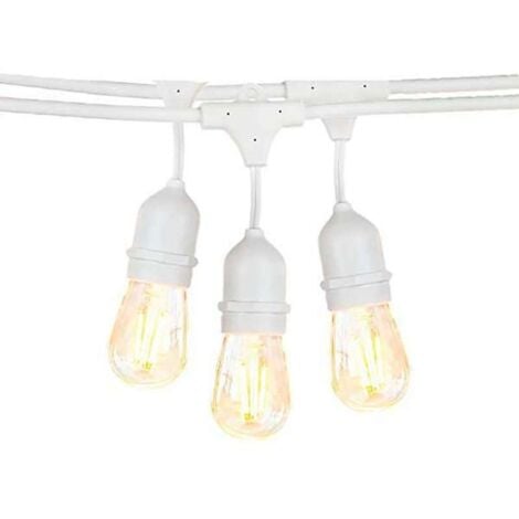 Guirlande Guinguette Blanche Suspendue IP65 6m pour 10 Ampoules E27