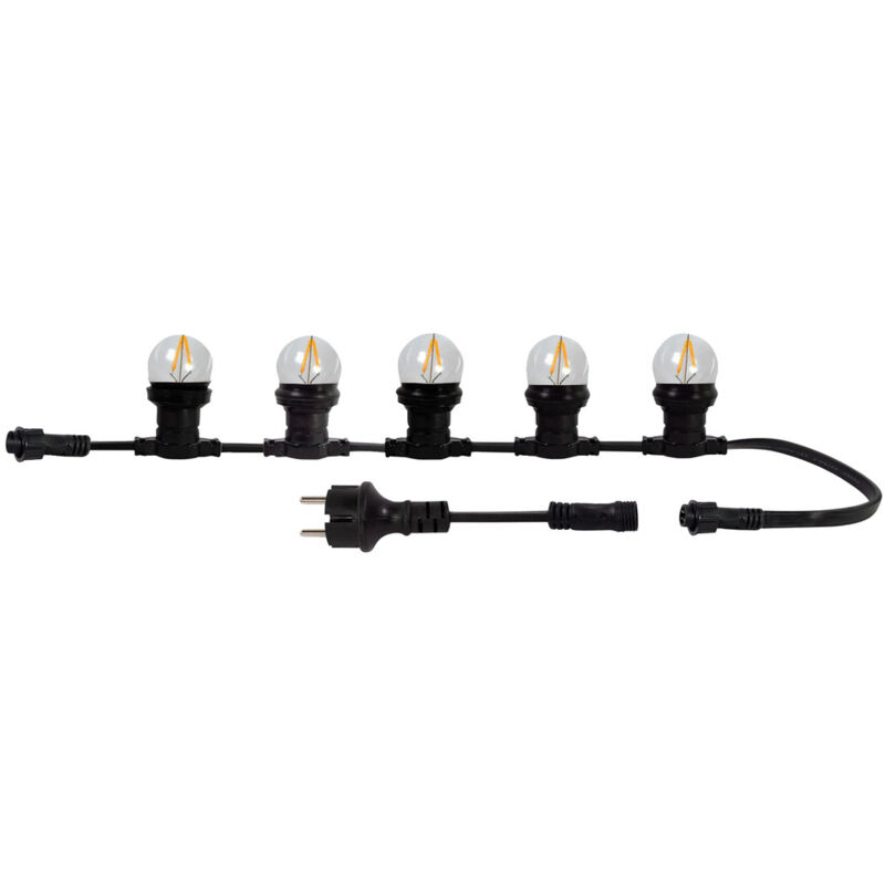 Guirlande led Connectable 10 Douilles E27 Tibelec 10 Ampoules à Filament 85LM, Idéale pour Extérieur