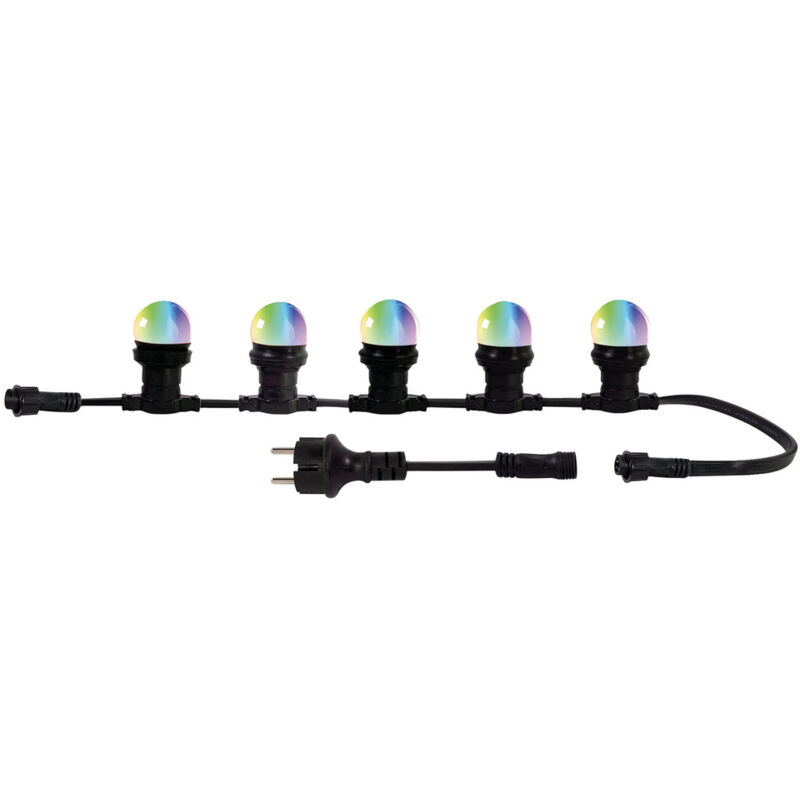 Guirlande LED Connectable 10 Douilles RVB Tibelec - 10 Ampoules Changeantes 50LM, Idéale pour Extérieur