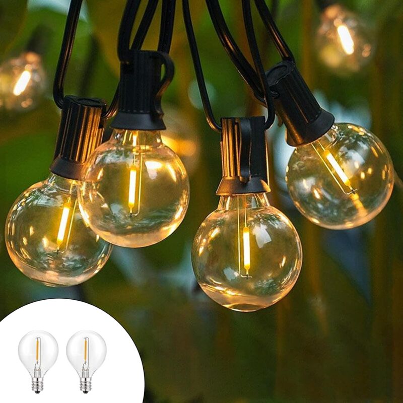 Guirlande Guinguette Exterieur Extensible avec 25 Ampoules Incassables, 15m (50ft) Guirlande Lumineuse Extérieur Ip45, Guirlande Exterieur Guinguette