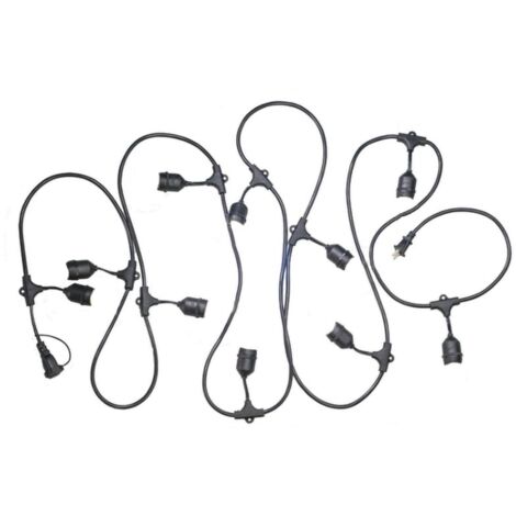 Guirlande Guinguette LED 10M IP44 pour 10 ampoules E27 - Non inclus - SILUMEN