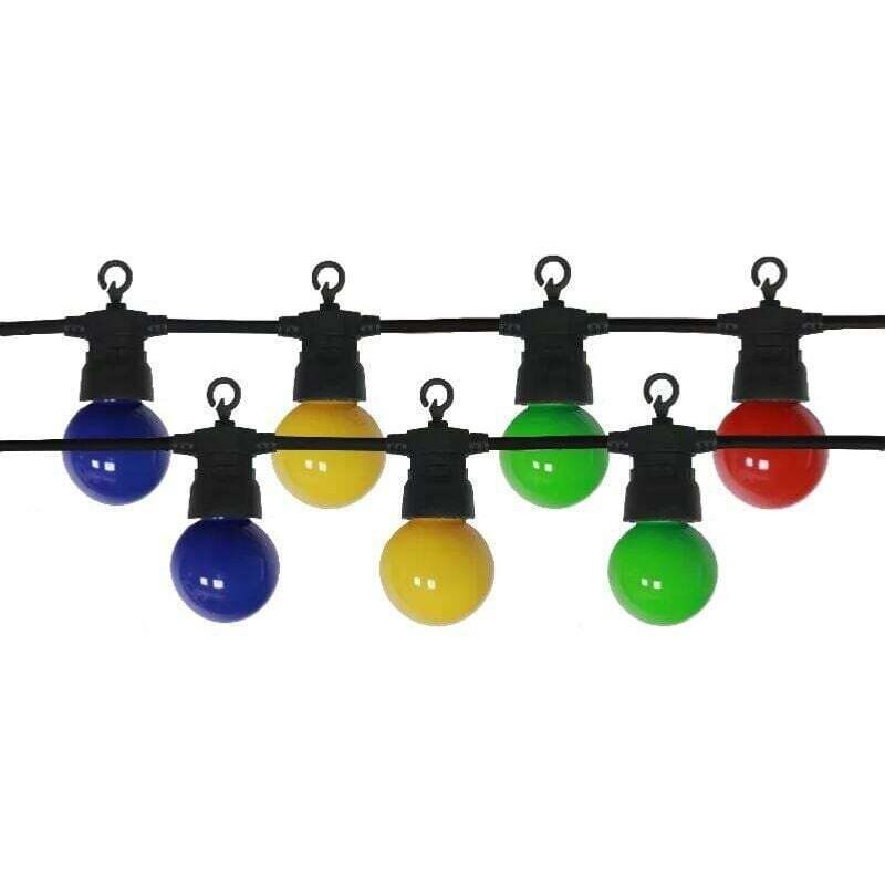 Guirlande Guinguette LED 13M 20pcs 6W IP65 Multicolore - Câble N