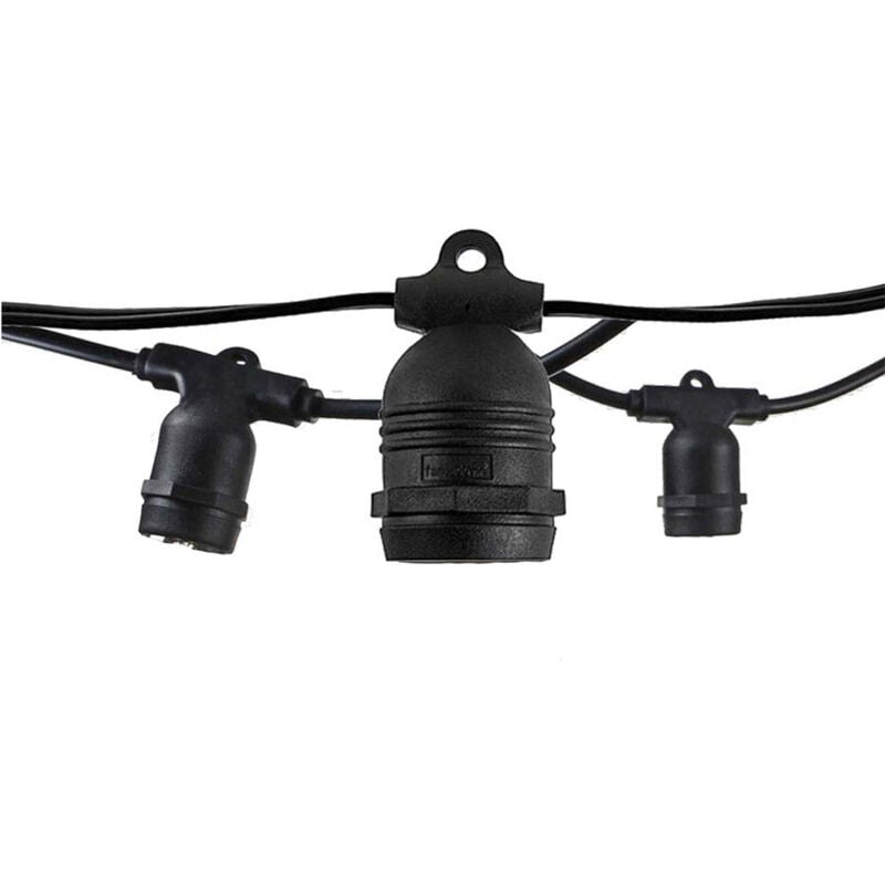 Guirlande Guinguette Noire Fixe IP65 14,4m pour 15 Ampoules E27