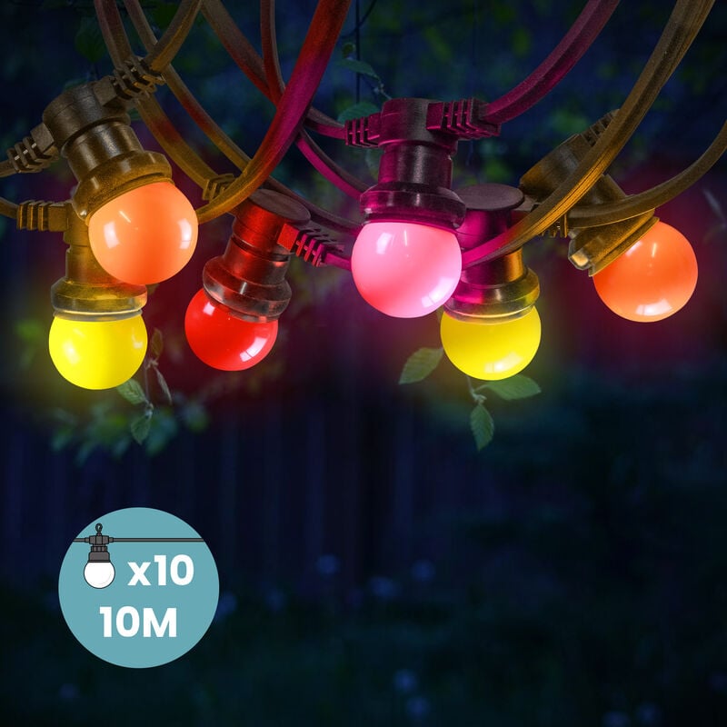 Guirlande Guinguette Ampoules E27 Couleurs Chaudes 10 m