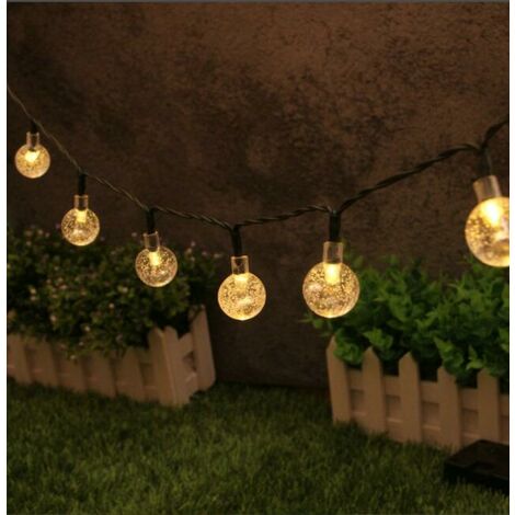 guirlande guinguette solaire led blanc 5M 20 LEDs
