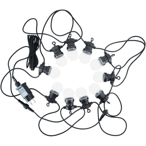 Guirlande jardin 5 m 10 LED blanc chaud IP44 Struhm
