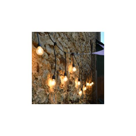 GUIRLANDE JAVANAISE 10 DOUILLES E27 L=5M SANS AMPOULES INT/EXT - 551075 - Chromex