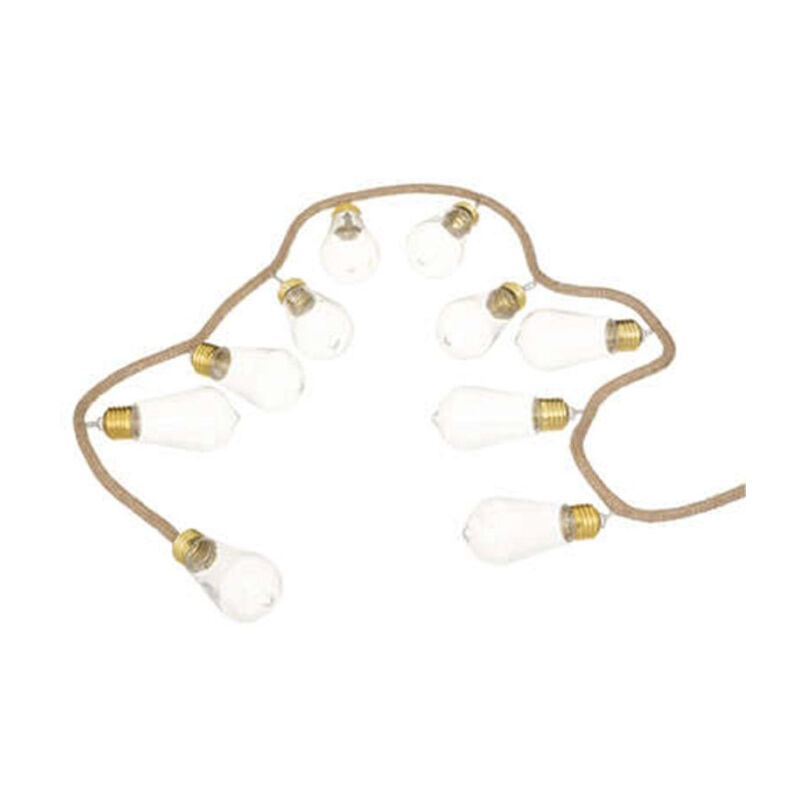 Atmosphera – Guirlande lumineuse d'extérieur 10 ampoules blanc chaud – Longueur 165 cm – Alimentation secteur et piles – Transparent