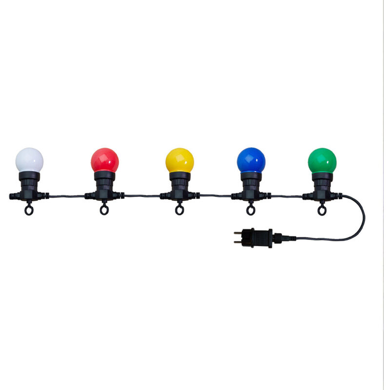 Guirlande Lumineuse led 8M Tibelec 10 Lampes Multicolores 0,48W, Usage Intérieur/Extérieur, Installation Facile avec Crochets Orientables