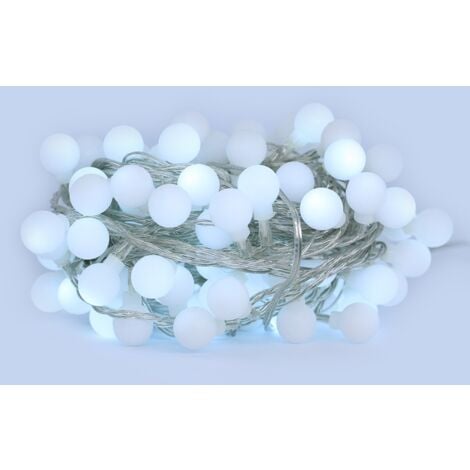 Guirlande LED 10 mètres 100 boules blanc froid ( guinguette )