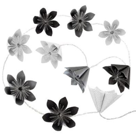 Guirlande LED à Piles "10 Fleurs" 23cm Noir