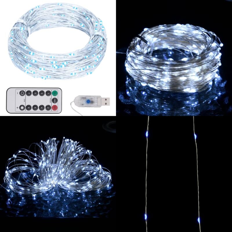 Guirlande led avec 150 led Blanc froid 15 m - Guirlande Lumineuse - Décoration Noel - Lumières Led - Chaine Lumineuse - Noël - Home & Living