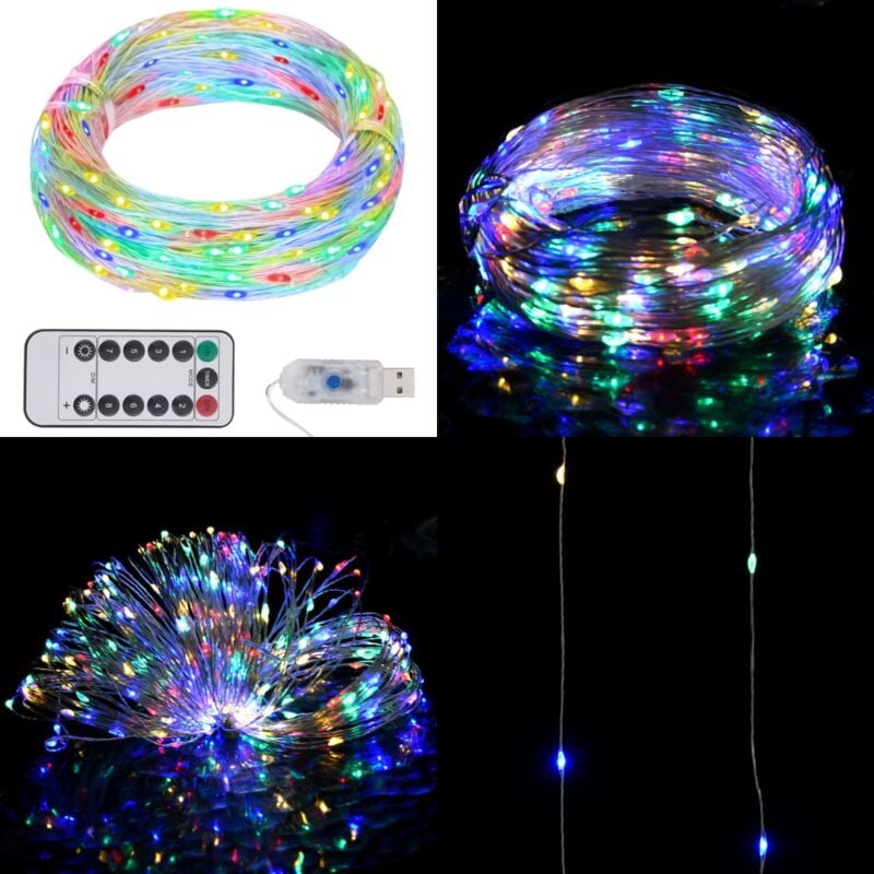 Guirlande led avec 150 led Multicolore 15 m - Guirlande Lumineuse - Décoration Noel - Lumières Led - Chaine Lumineuse - Noël - Home & Living