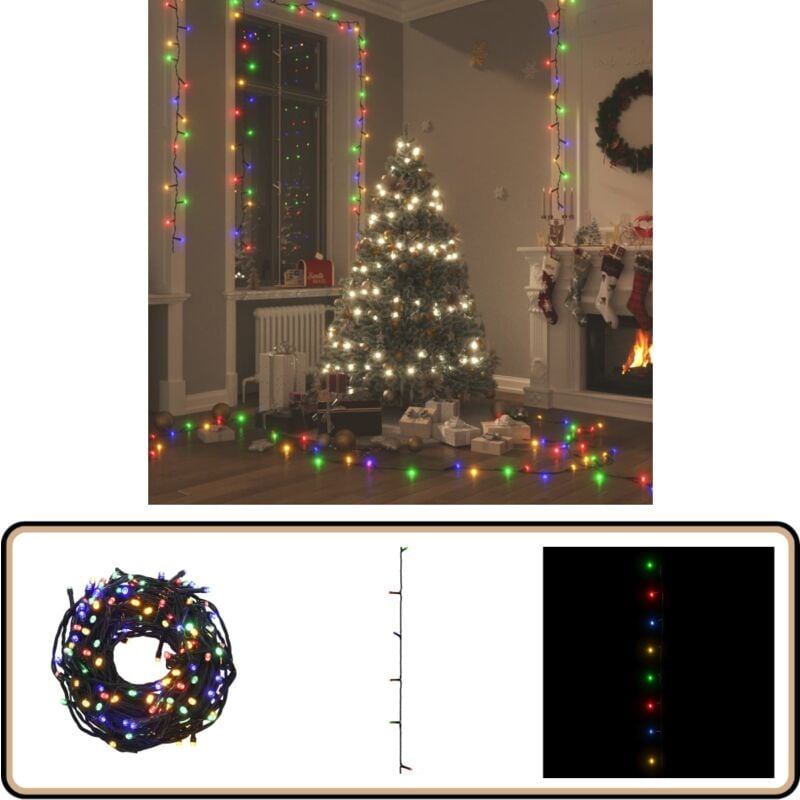 Guirlande led avec 300 led Multicolore 30 m pvc - Guirlande Led - Décoration Noel - Lumière Festive - Noël Multicolores - Illumination Intérieur