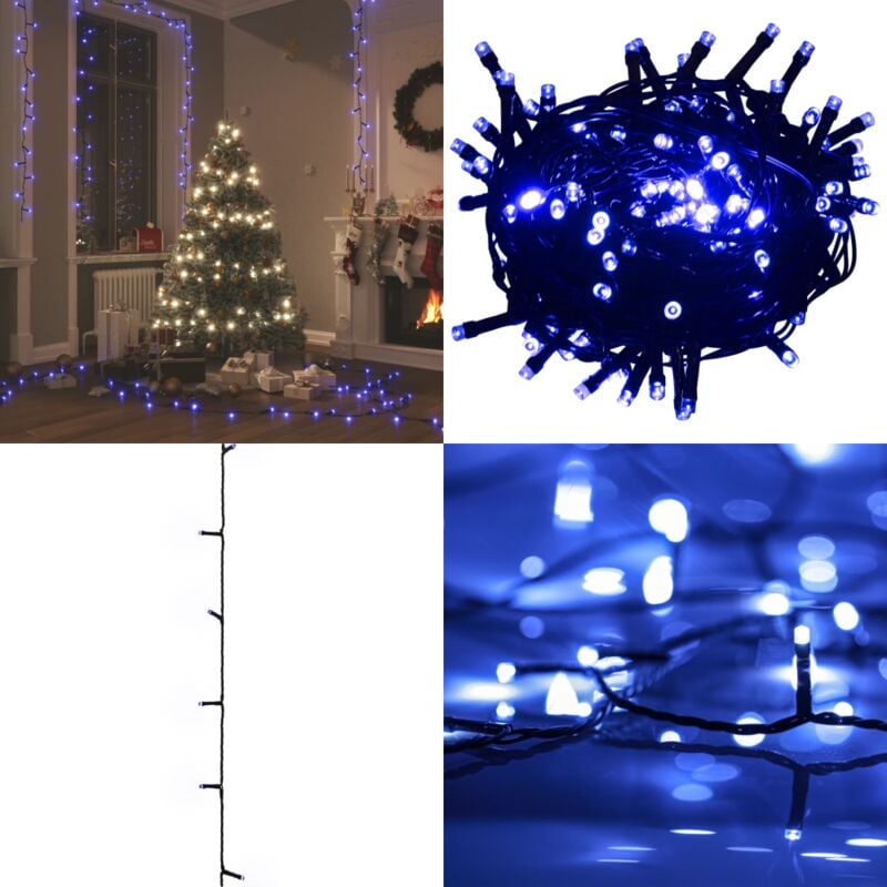 Guirlande led avec 600 led Bleu 60 m pvc - Guirlande Led Noel - Guirlande Lumineuse Bleu - Decoration Noel - Illumination Exterieur - Decoratons