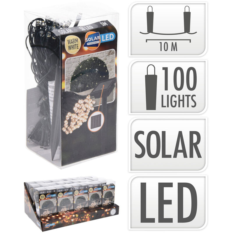 Guirlande LED blanc chaud IP44 solaire 5m BASICS