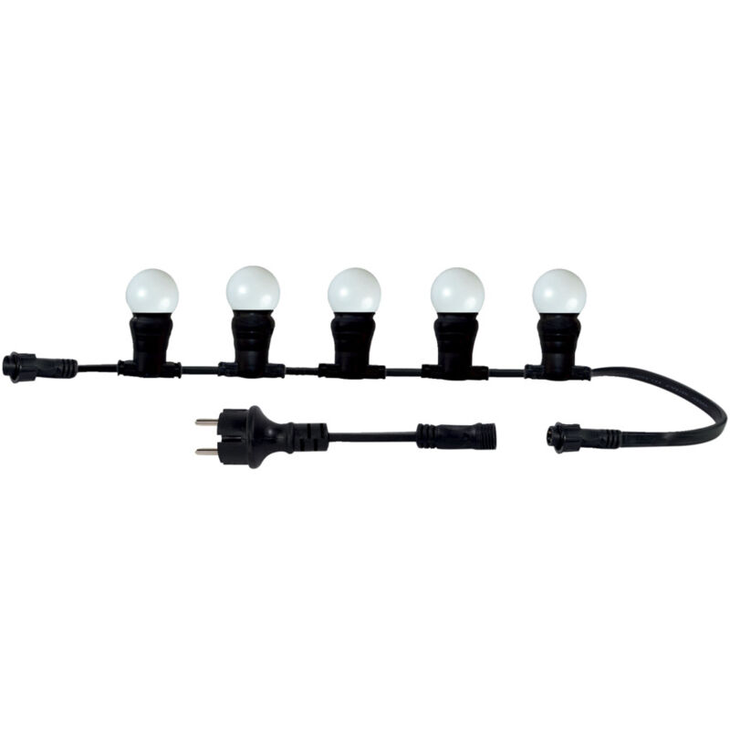 Guirlande guinguette LED 10x0,8W / 50LM connectable 10 ampoules blanches B22 - L.10M