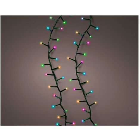 Guirlande led clignotante compacte pastel multicolore 750 leds cable vert 21m