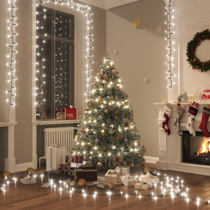 Guirlande à led compacte avec 400 led Blanc froid 13 m pvc