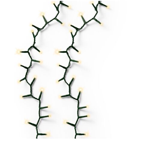Guirlande Led Compacte Multifonction 750 Led Doré Doux Avec Câble Vert Extérieur 16 M