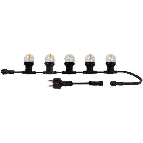 Guirlande LED Connectable 10 Douilles E27 - 10 Ampoules à Filament 85LM, Idéale pour Extérieur- TIBELEC